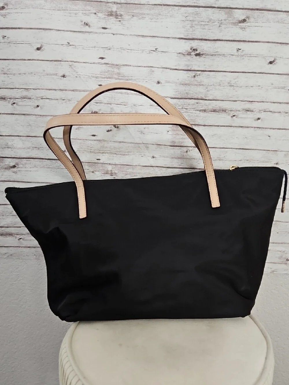 kate spade Black Tote with Tan Handles